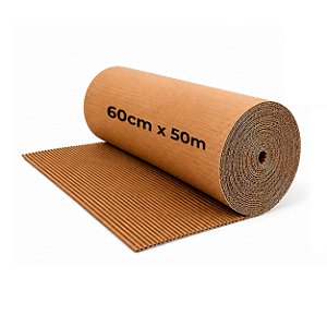 Bobina de Papelão Ondulado Kraft 60cm x 50m