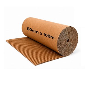 Bobina de Papelão Ondulado Kraft 60cm x 100m