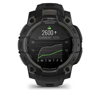 Relógio Garmin Instinct 3 Amoled 45 mm, Preto com pulseira de silicone Preta PN: 010-02936-00