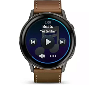 Smartwatch com caixa metálica Garmin Venu 4 45mm Ardósia com pulseira de silicone preta + pulseira de couro marrom 010-03014-03