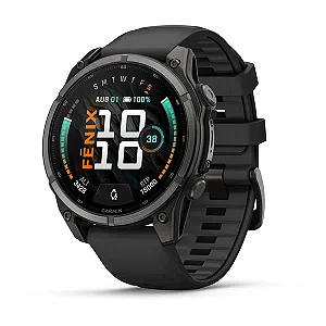 Relógio Garmin fēnix ® 9 Titânio DLC Cinza Carbono e Preto