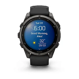 Relógio Garmin fēnix ® 9X Titânio DLC Cinza Carbono e Preto