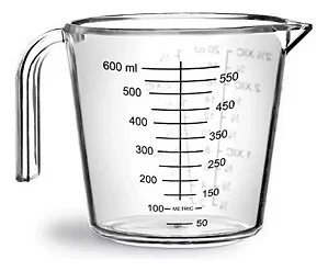 Medidor de Líquido em Acrílico 600 ml para Receitas