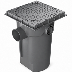Caixa de Gordura Krona DN300 18 Litros com Tampa e Cesto Cinza