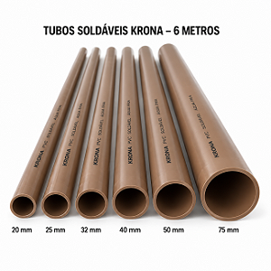 Tubo PVC Soldável Krona 6m para Água Fria - Várias Bitolas