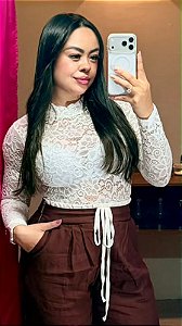 Body branco de renda