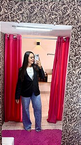 Blazer preto em alfaiataria