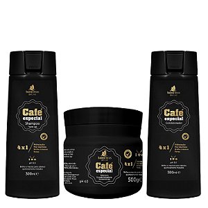 BARROMINAS Kit Tratamento Intensivo Pós-Química Café Especial - Shampoo, Condicionador e Máscara