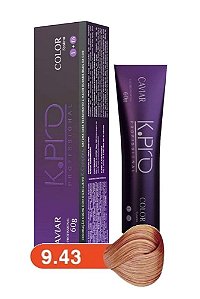 K.PRO Caviar Color Coloração Permanente 9.43 Loiro Muito Claro Cobre Dourado 60g