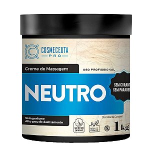 COSMECEUTA Creme de Massagem Neutro Profissional Vegano 1Kg – Base Deslizante Sem Parabenos