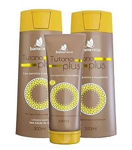 BARROMINAS Tutano Plus Kit para Cabelos Crespos ou Ressecados Shampoo + Condicionador + Creme para Pentear