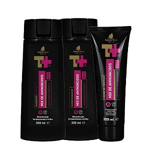 BARROMINAS Kit Mix de Aminoácidos Reconstrução e Proteção - Shampoo, Condicionador e Creme para Pentear