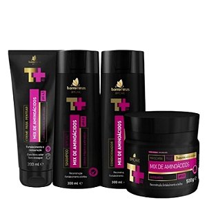 BARROMINAS Kit Mix de Aminoácidos Tratamento Cabelos Quebradiços - Rotina Completa para Cabelos Frágeis, Quebradiços e Sem Brilho
