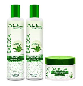 ALATON Babosa Kit Cabelos Oleosos com Caspa Shampoo + Condicionador + Máscara