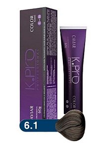 K.PRO Caviar Color Coloração Permanente 6.1 Louro Escuro Acinzentado+ 60g