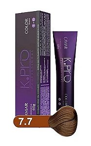 K.PRO Caviar Color Coloração Permanente 7.7 Loiro Médio Marrom 60g