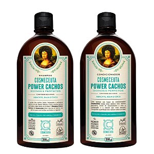 COSMECEUTA Kit Vegano Limpeza e Maciez Power Cachos - Shampoo e Condicionador