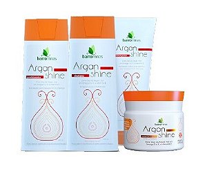 BARROMINAS Argan Shine Kit para Cabelos Danificados e Quimicamente Tratados Completo