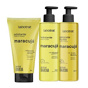 LABOTRAT Maracujá Kit Experiência de Banho Esfoliante 150g + Hidratante 190ml + Sabonete Líquido 190ml