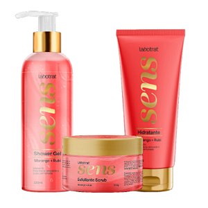 LABOTRAT Sens Morango+Rubi Kit Ritual de Beleza Esfoliante + Hidratante + Shower Gel