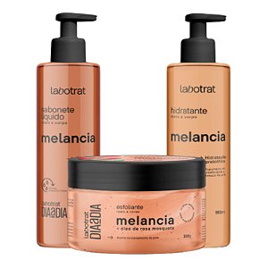 LABOTRAT Melancia Kit Experiência de Banho Esfoliante 300g + Hidratante 190ml + Sabonete Líquido 190ml