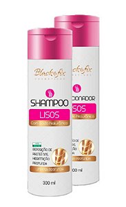 BLACK FIX Lisos Kit para Cabelos Lisos Vegano com Ácido Hialurônico Shampoo + Condicionador
