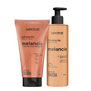 LABOTRAT Kit Esfoliação e Hidratação Melancia - Esfoliante 150g e Hidratante 190ml - Pele Lisa e Macia