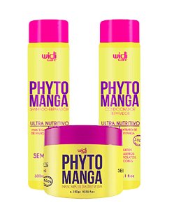 WIDI CARE Kit Nutrição Capilar PHYTOMANGA - Shampoo 300ml, Condicionador 300ml e Máscara 300g - Cabelos com Química e Coloridos
