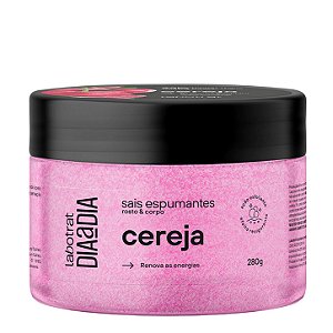 LABOTRAT Sais Espumantes Rosto e Corpo Cereja 280g - Esfoliação Suave e Pele Renovada