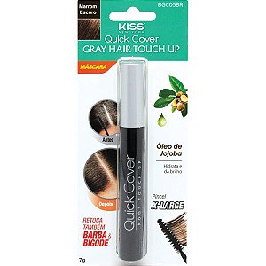 KISS NEW YORK Retoque Capilar Máscara Gray Hair Touch Up Brush-in Marrom Escuro 7g (BGC05)