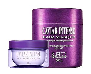 K.PRO Máscara de Reconstrução e Hidratação Profunda Caviar Intense para Cabelos Coloridos, Descoloridos ou Naturais que precisam preservar a cor - escolha o tamanho