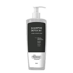MR THOMAS Men Care Shampoo Detox 3x1 Cabelo, Barba e Corpo 240ml – Fios Fortes, Hidratados e Alinhados