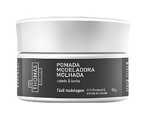 Mr THOMAS Pomada Modeladora Molhada 2em1 para Cabelo e Barba – Brilho e Fixação 90g