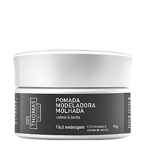 MR THOMAS Men Care Pomada Modeladora Molhada para Cabelo e Barba 90g – Fixação Flexível e Definição Duradoura