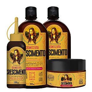 COSMECEUTA Kit Vegano Crescimento Acelerado - Linha Crescimento - Cabelos com Queda, Fios Fracos e Quebradiços