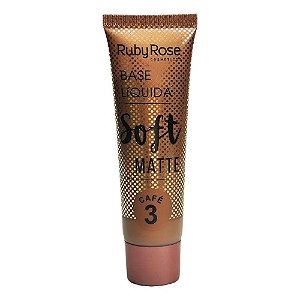 RUBY ROSE Base Líquida Soft Matte HB-8050 29ml Café 3