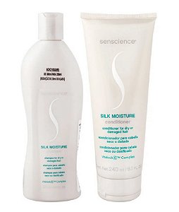 SENSCIENCE Silk Moisture Kit para Cabelos Danificados e Secos Shampoo 280ml + Condicionador 240ml