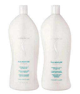 SENSCIENCE Silk Moisture Kit para Cabelos Danificados e Secos Shampoo + Condicionador 1l