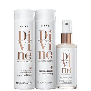BRAÉ Divine Kit Shampoo + Condicionador Antifrizz 250ml + Máscara Capilar Líquida 60ml