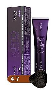 K.PRO Caviar Color Coloração Permanente 4.7 Castanho Médio Marrom 60g