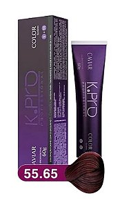 K.PRO Caviar Color Coloração Permanente 55.65 Castanho Claro Ultra Bordeaux 60g