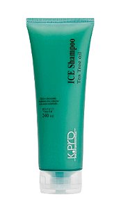K.PRO Shampoo Ice com Tea Tree Oil 240ml para Cabelos em Queda, Oleoso ou com Caspa