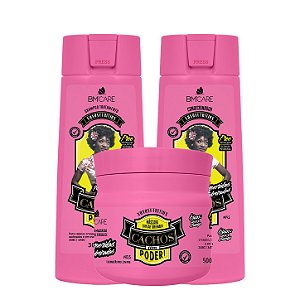 BARROMINAS Kit Nutrição e Força Cachos Têm Poder! - Shampoo, Condicionador e Máscara