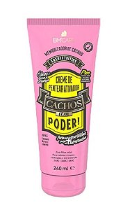 BARROMINAS Cachos Têm Poder! para Cabelos Crespos ou Cacheados Creme para Pentear Memorizador de Cachos 240ml