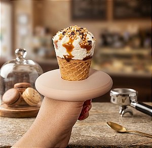Suporte antipingos premium para casquinha de sorvete e gelato