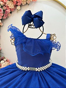 Vestido Infantil Longo Azul Royal Formaturas Daminhas
