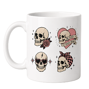 Caneca Porcelana Skull