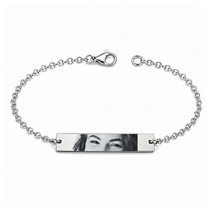 Pulseira Personalizada Retangular Aço Inox Gravação a Laser - Do seu jeito!