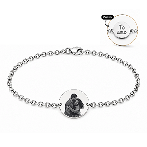 Pulseira Personalizada Redonda Aço Inox Gravação a Laser - Do seu jeito!