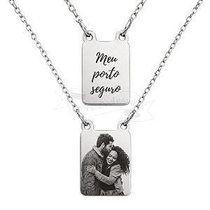 Escapulário Aço Inox Personalizado Gravado a Laser Fotogravação - Do seu jeito!